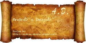 András Dezső névjegykártya
