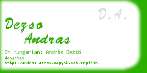 dezso andras business card
