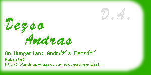 dezso andras business card